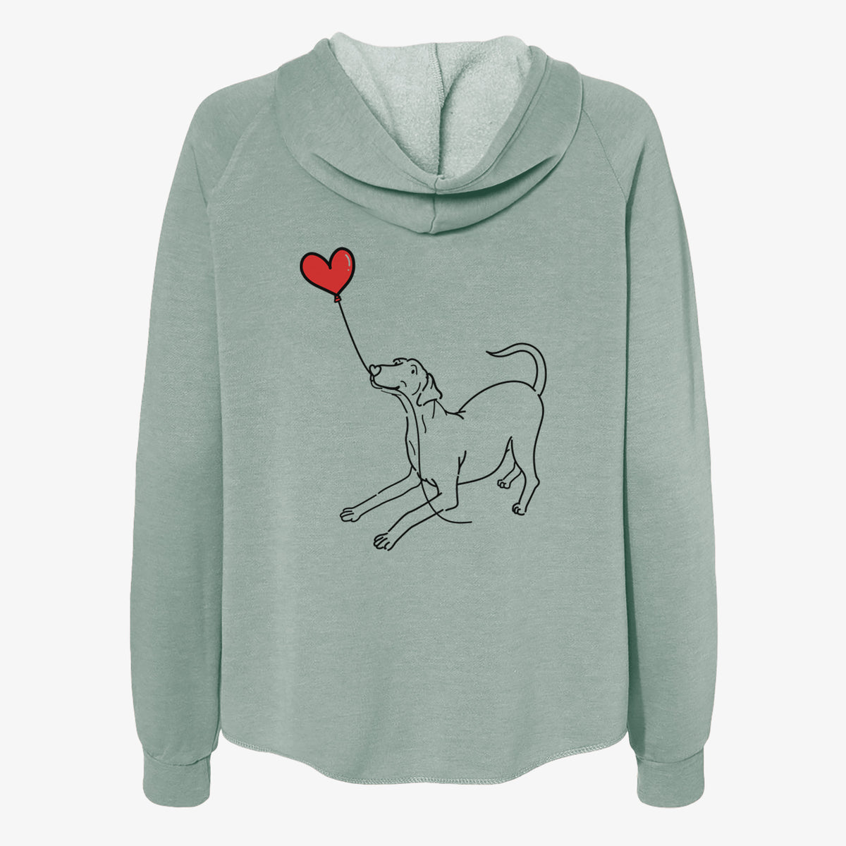 Doberman Pinscher Heart String- Women's Cali Wave Zip-Up Sweatshirt