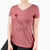 Doberman Pinscher Heart String - Women's V-neck Shirt