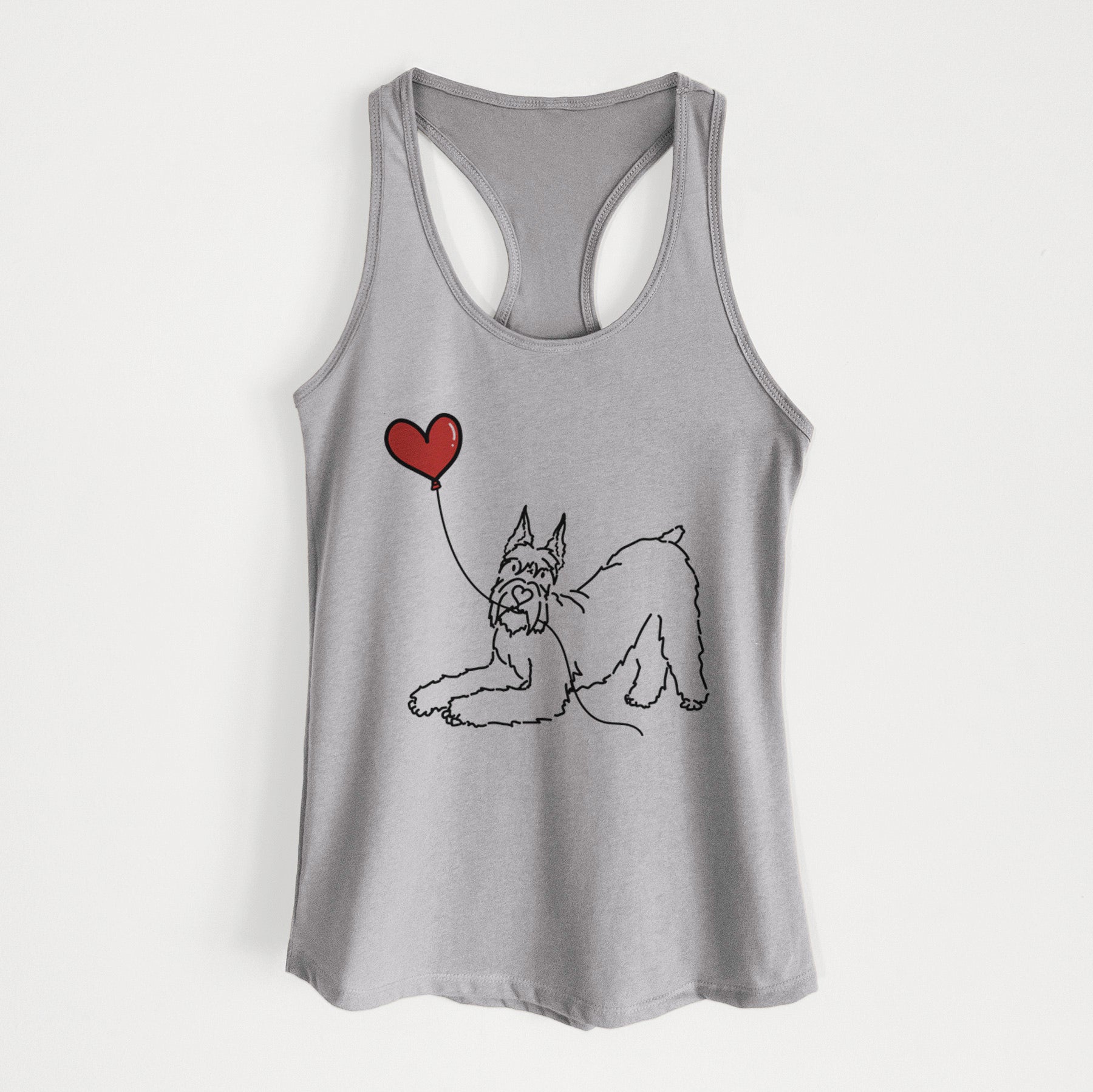 Docked Giant Schnauzer Heart String - Women's Racerback Tanktop