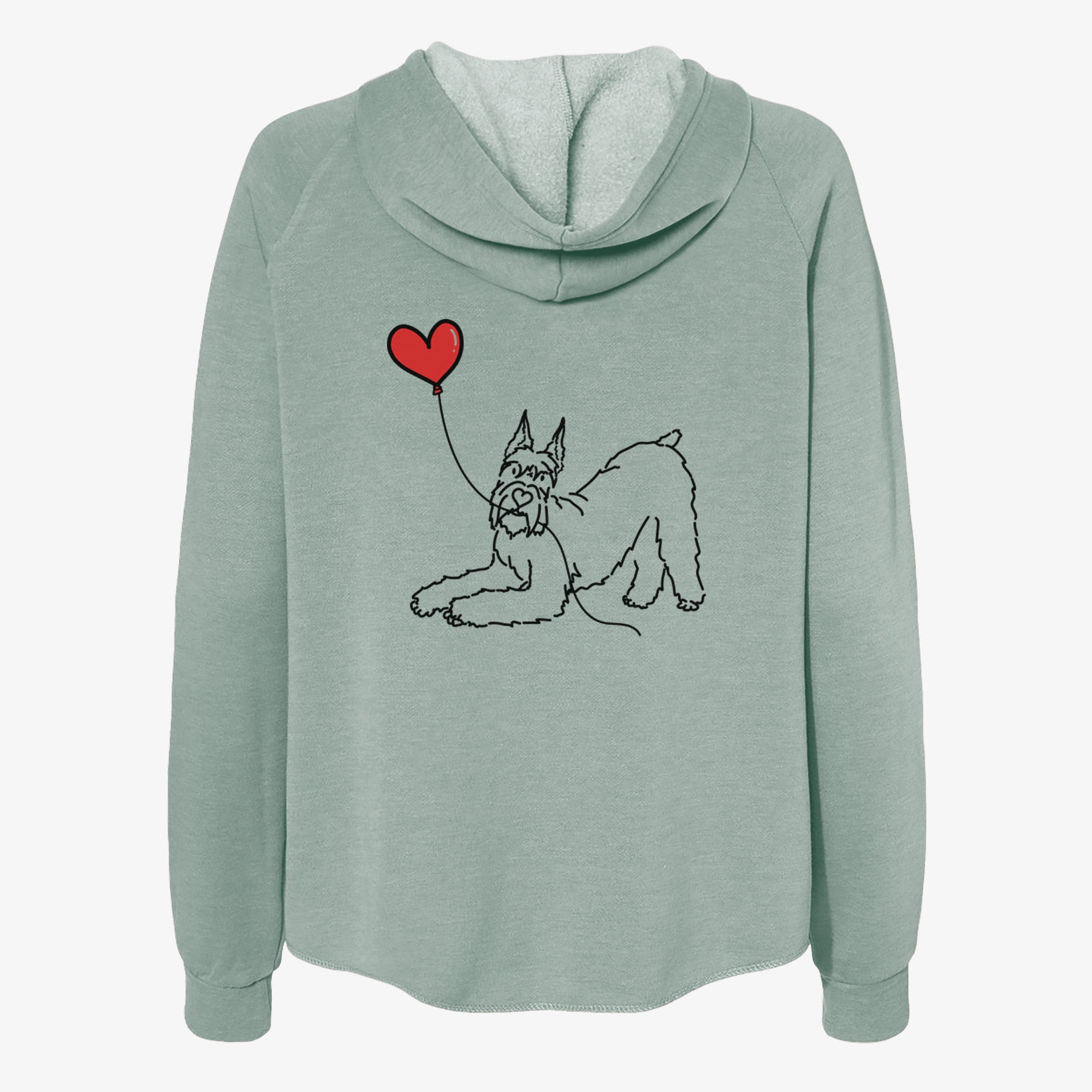 Docked Giant Schnauzer Heart String- Women's Cali Wave Zip-Up Sweatshirt