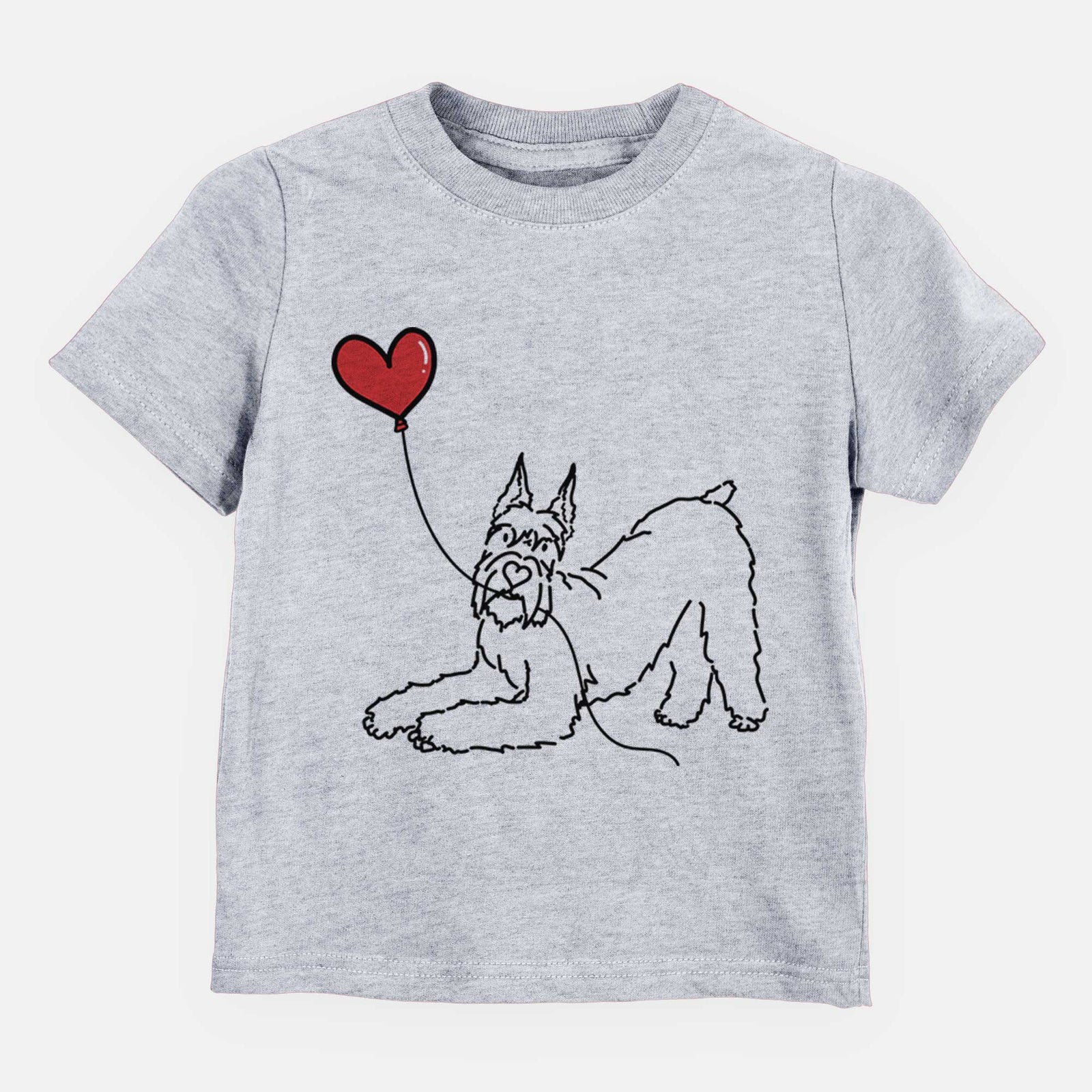 Docked Giant Schnauzer Heart String - Kids/Youth/Toddler Shirt