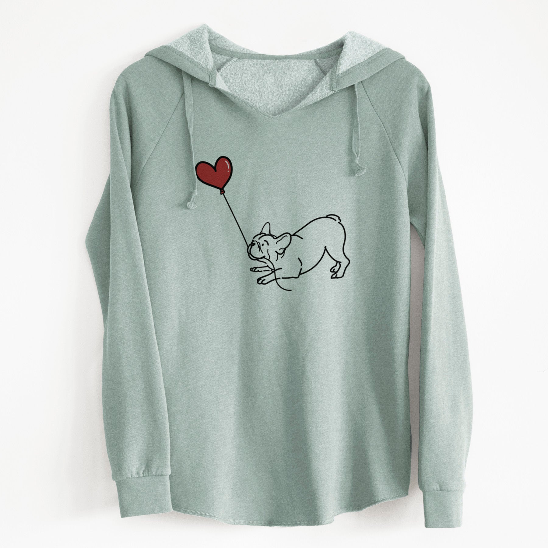 Frenchie Heart String - Cali Wave Hooded Sweatshirt