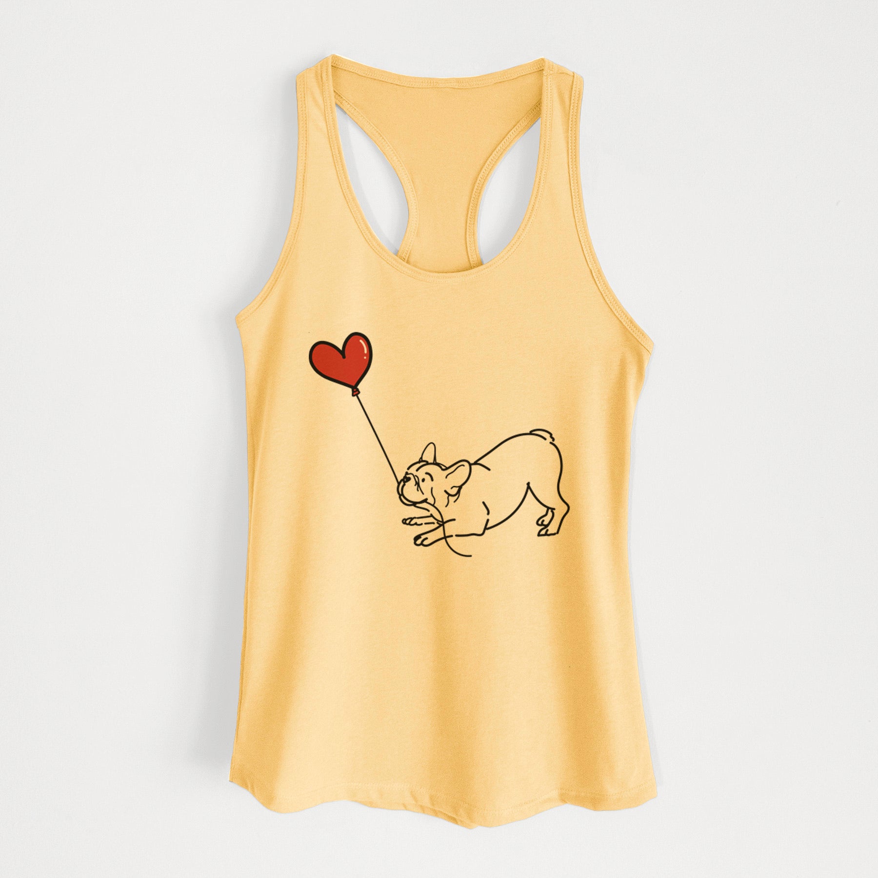 Frenchie Heart String - Women's Racerback Tanktop