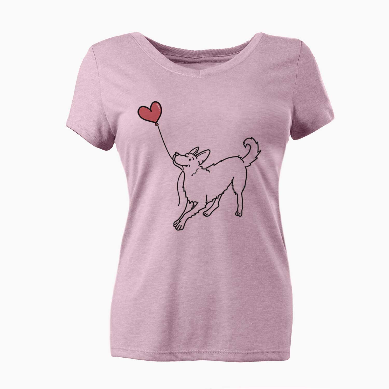 German Shepherd Heart String - Women's V-neck Shirt