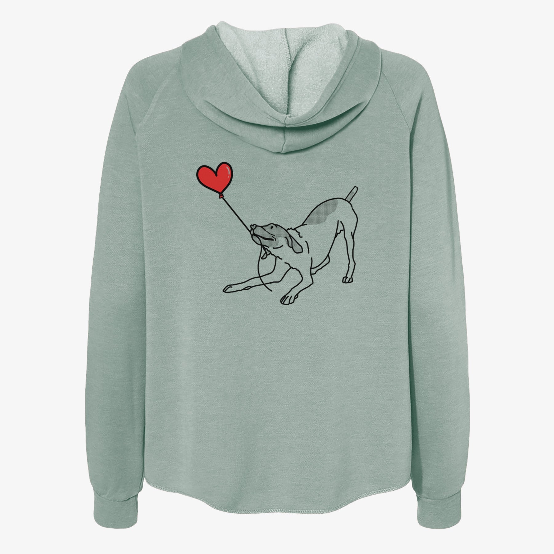 German Shorthaired Pointer Heart String- Women's Cali Wave Zip-Up Sweatshirt