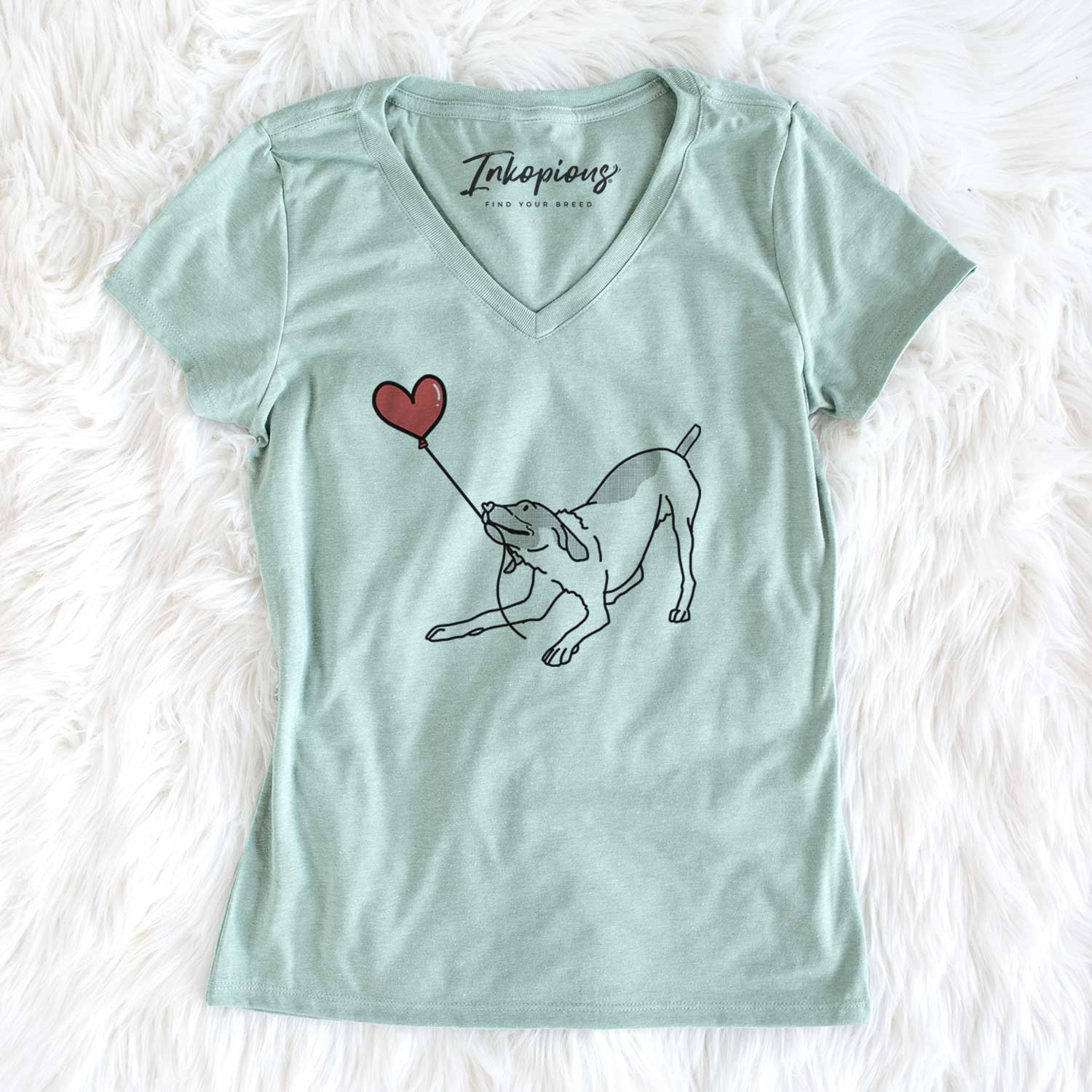 German Shorthaired Pointer Heart String - Women's V-neck Shirt