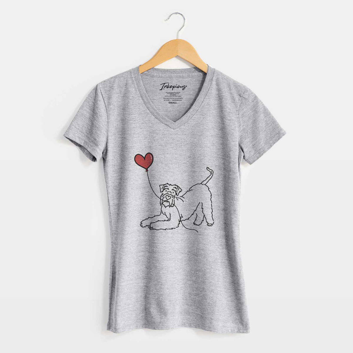 Giant Schnauzer Heart String - Women&#39;s V-neck Shirt