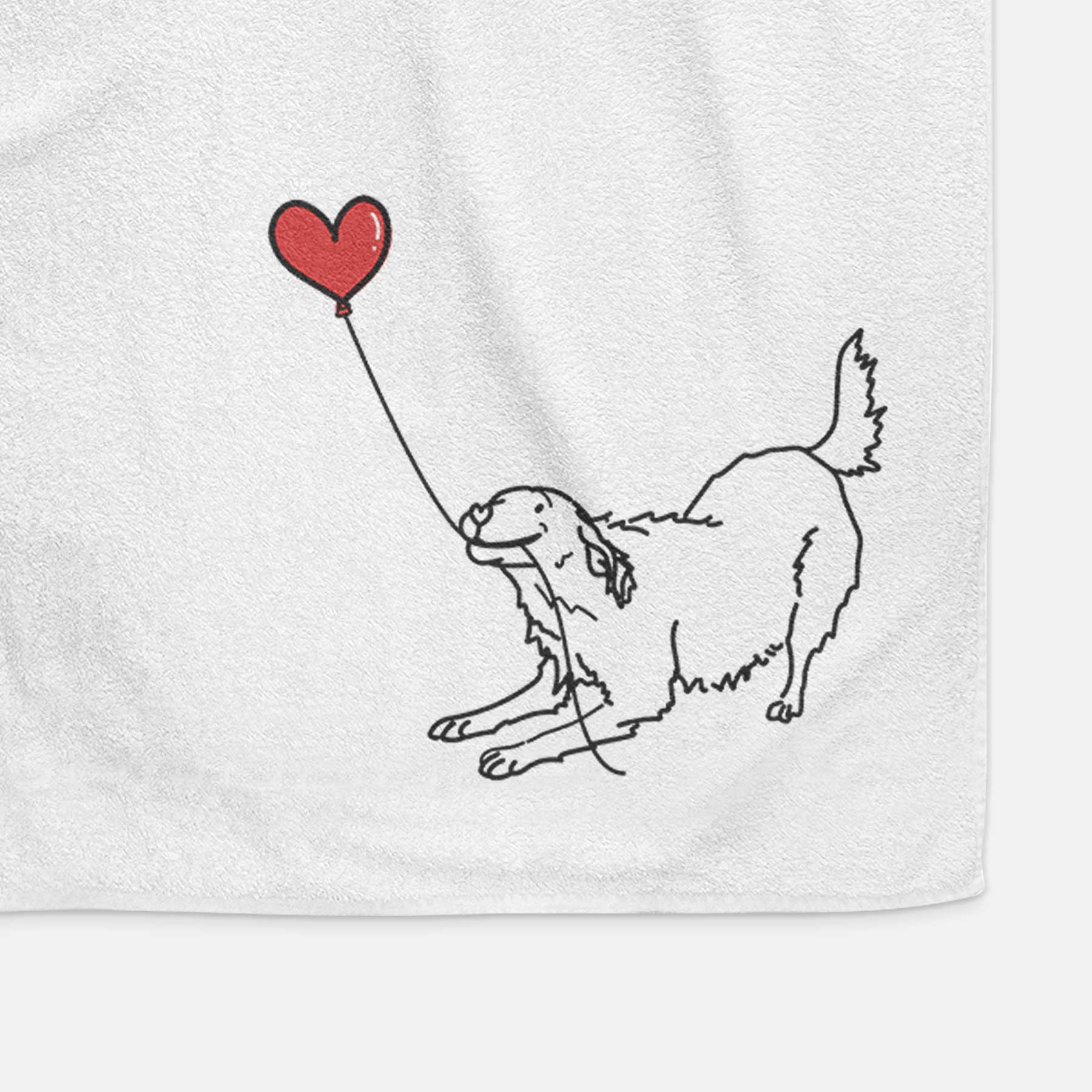 Golden Retriever Heart String -  Decorative Hand Towel