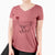 Golden Retriever Heart String - Women's V-neck Shirt