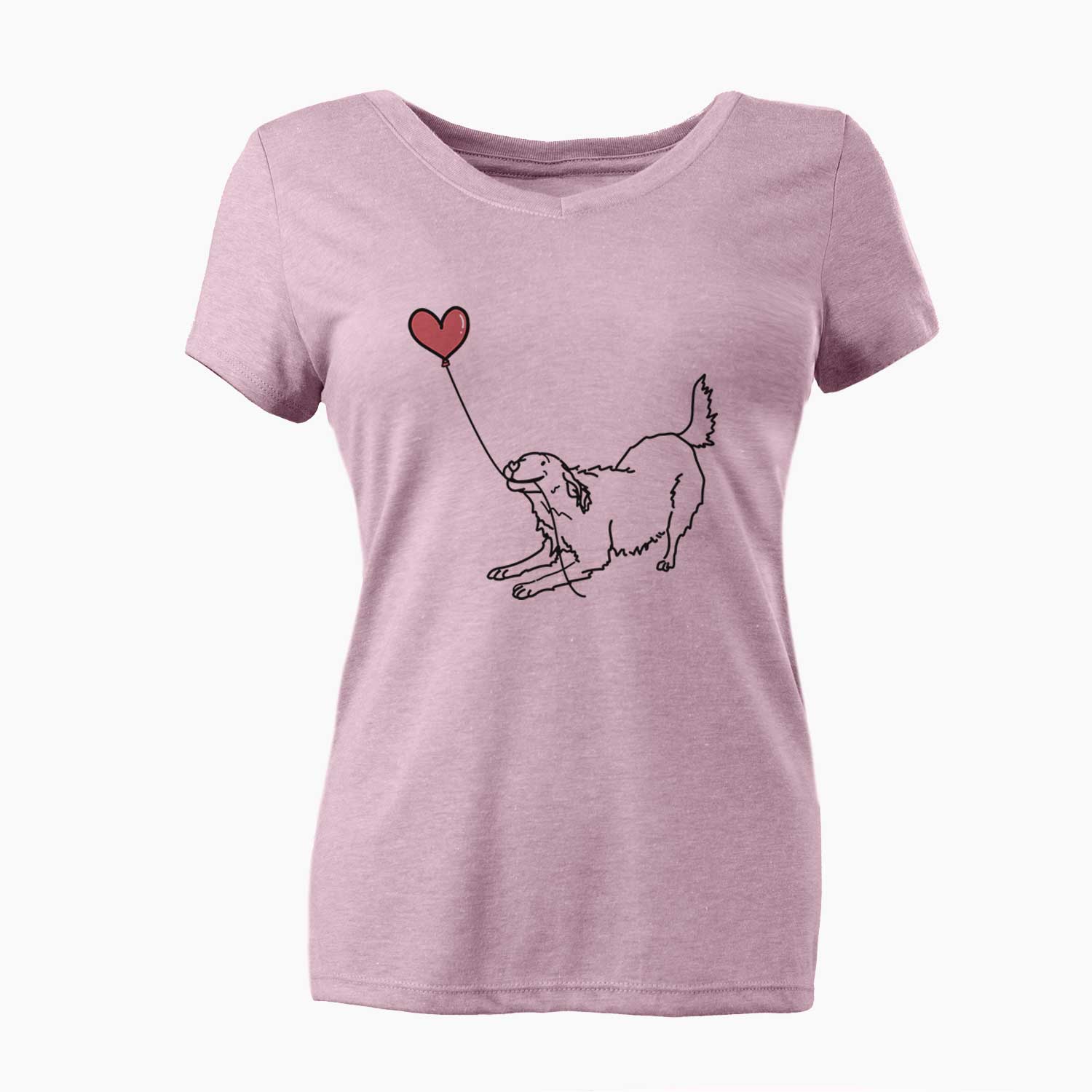 Golden Retriever Heart String - Women's V-neck Shirt