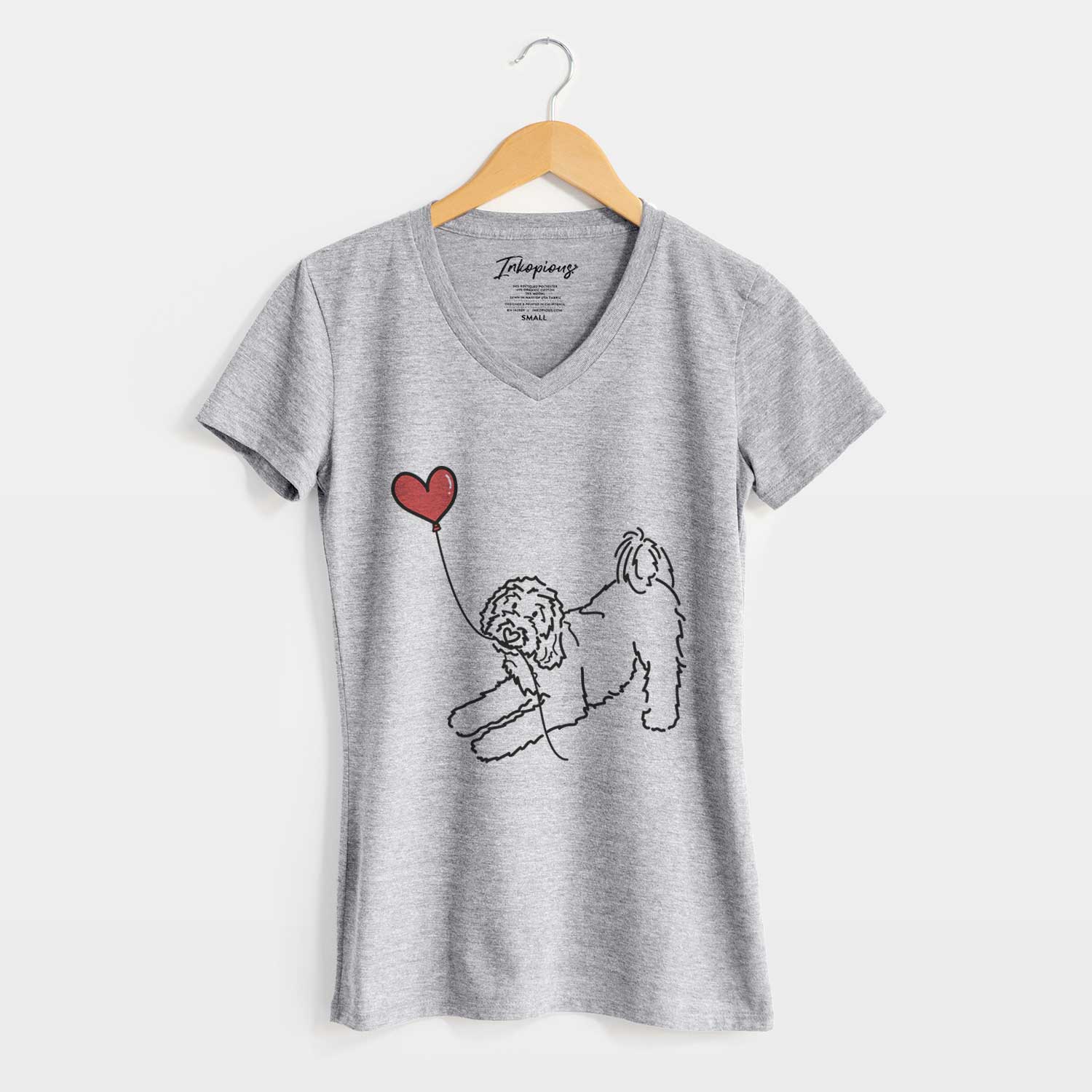 Goldendoodle Heart String - Women's V-neck Shirt