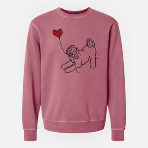 Goldendoodle Heart String - Unisex Pigment Dyed Crew Sweatshirt
