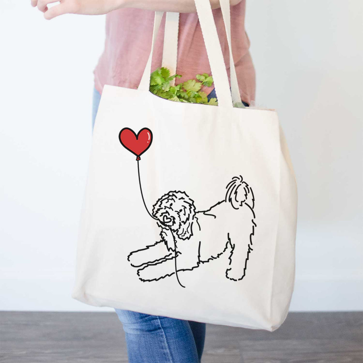 Goldendoodle Heart String- Tote Bag