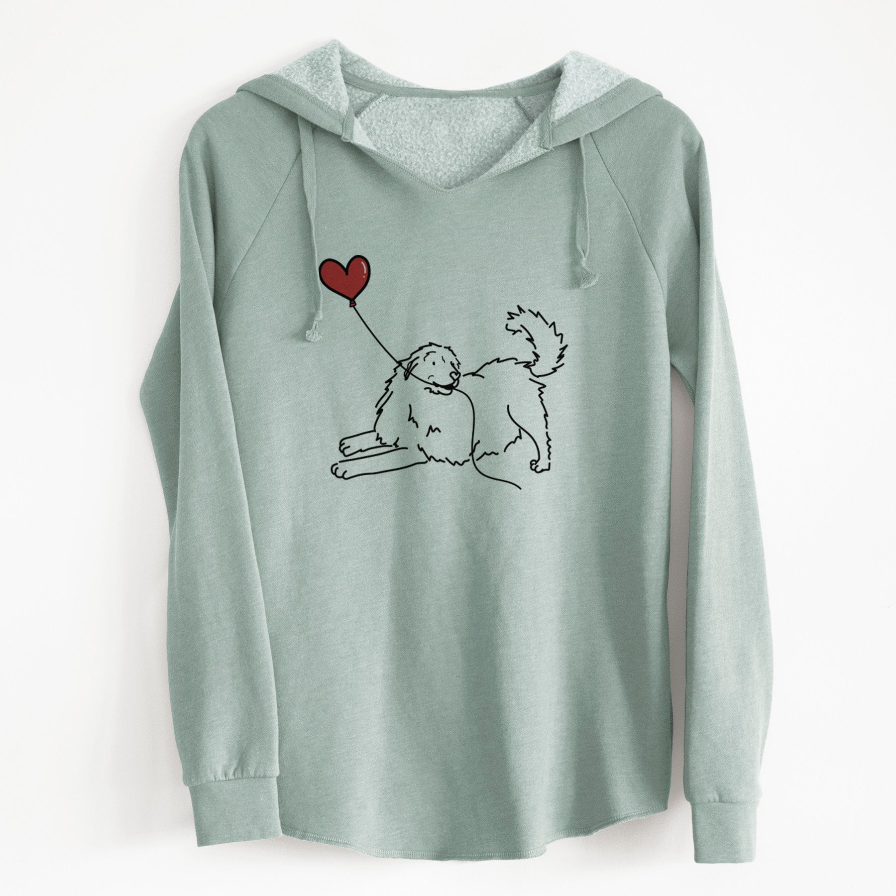 Great Pyrenees Heart String - Cali Wave Hooded Sweatshirt