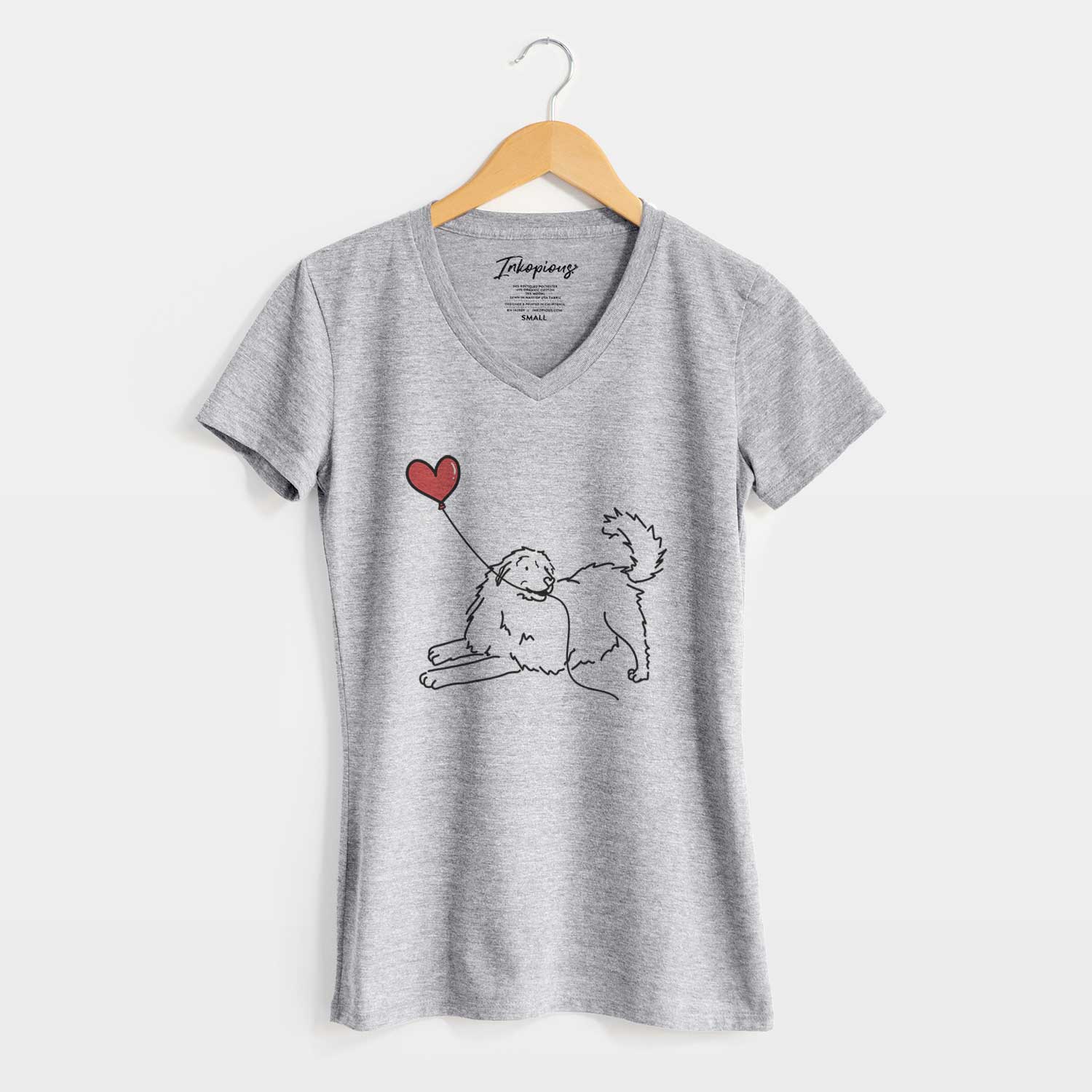 Great Pyrenees Heart String - Women's V-neck Shirt