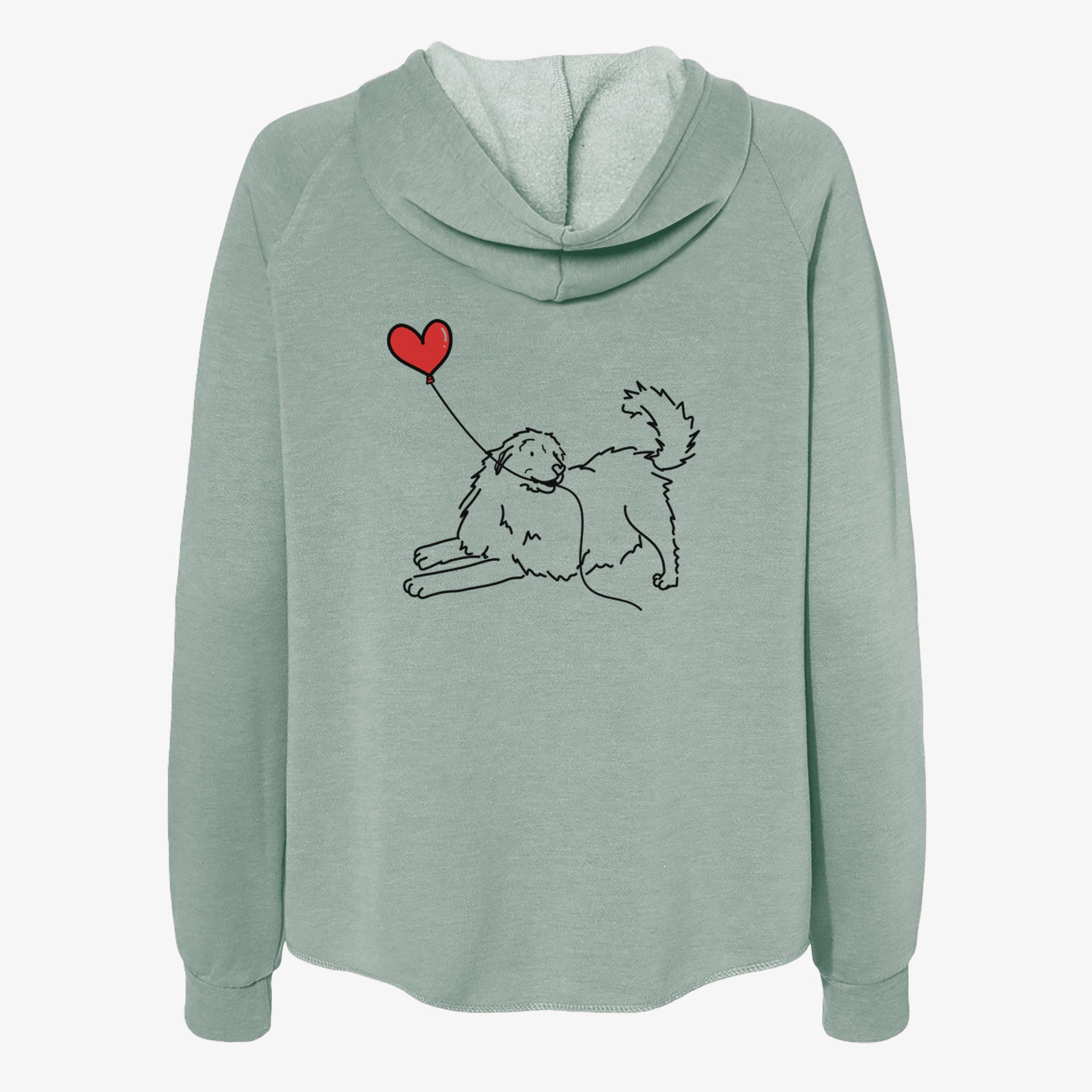 Great Pyrenees Heart String- Women's Cali Wave Zip-Up Sweatshirt