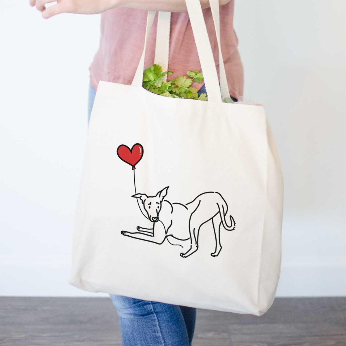 Greyhound Heart String- Tote Bag
