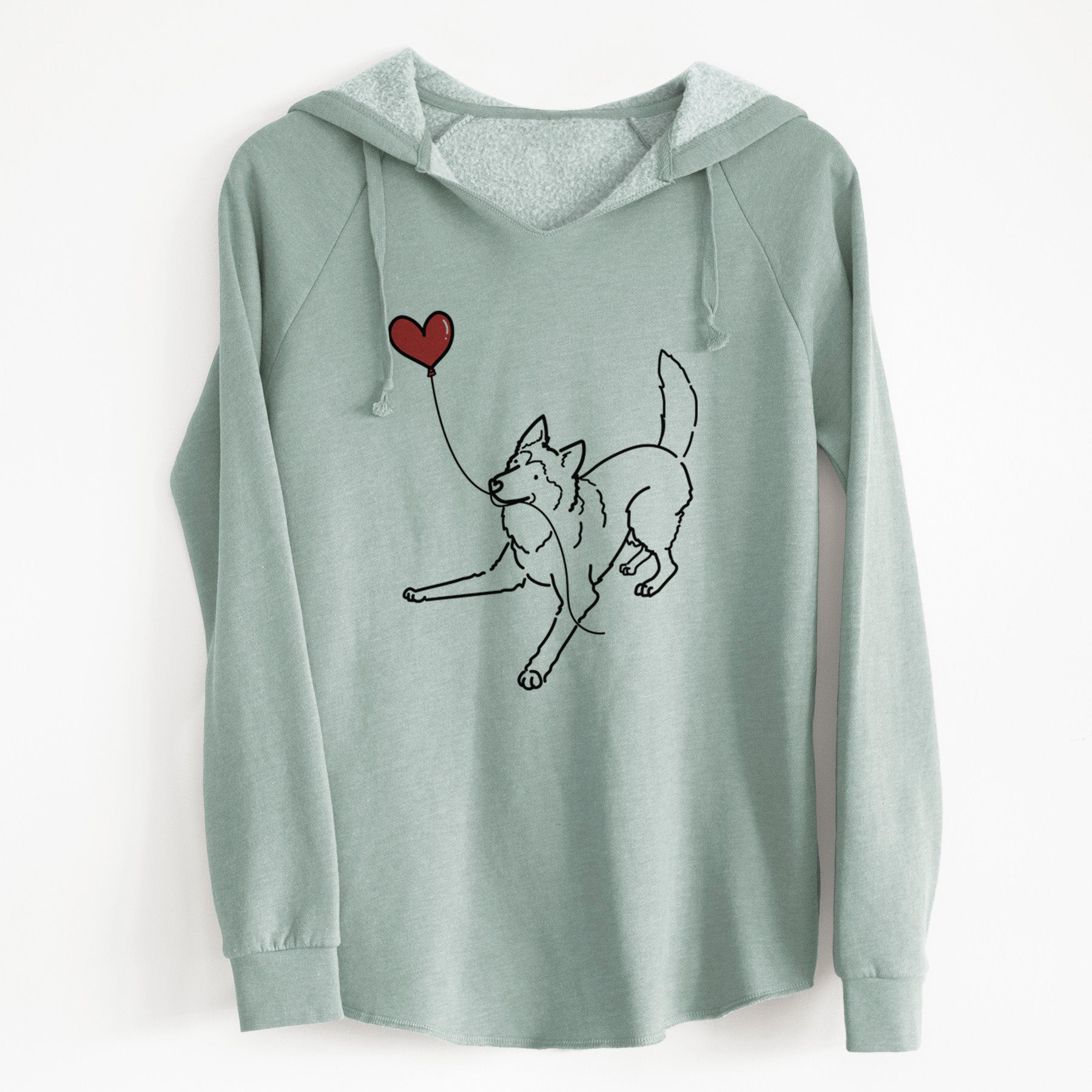 Siberian Husky Heart String - Cali Wave Hooded Sweatshirt