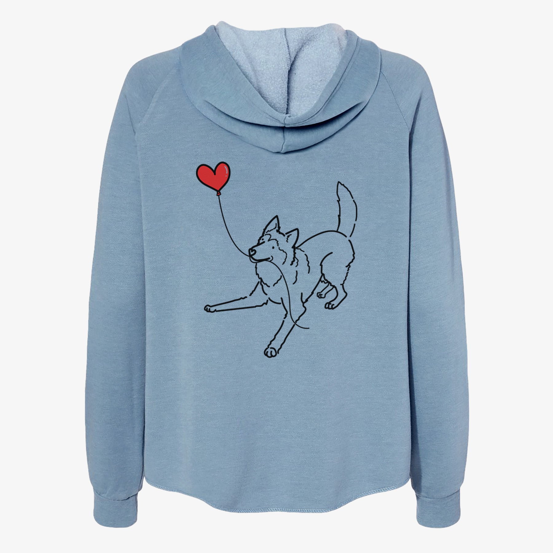 Siberian Husky Heart String- Women's Cali Wave Zip-Up Sweatshirt