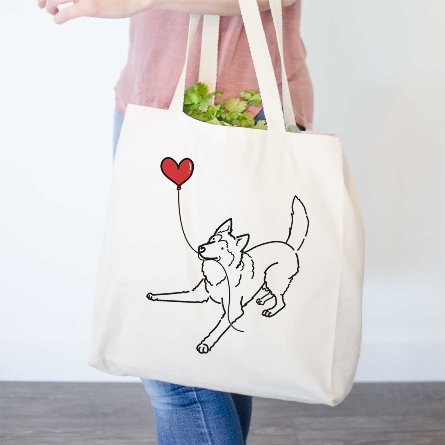 Siberian Husky Heart String- Tote Bag