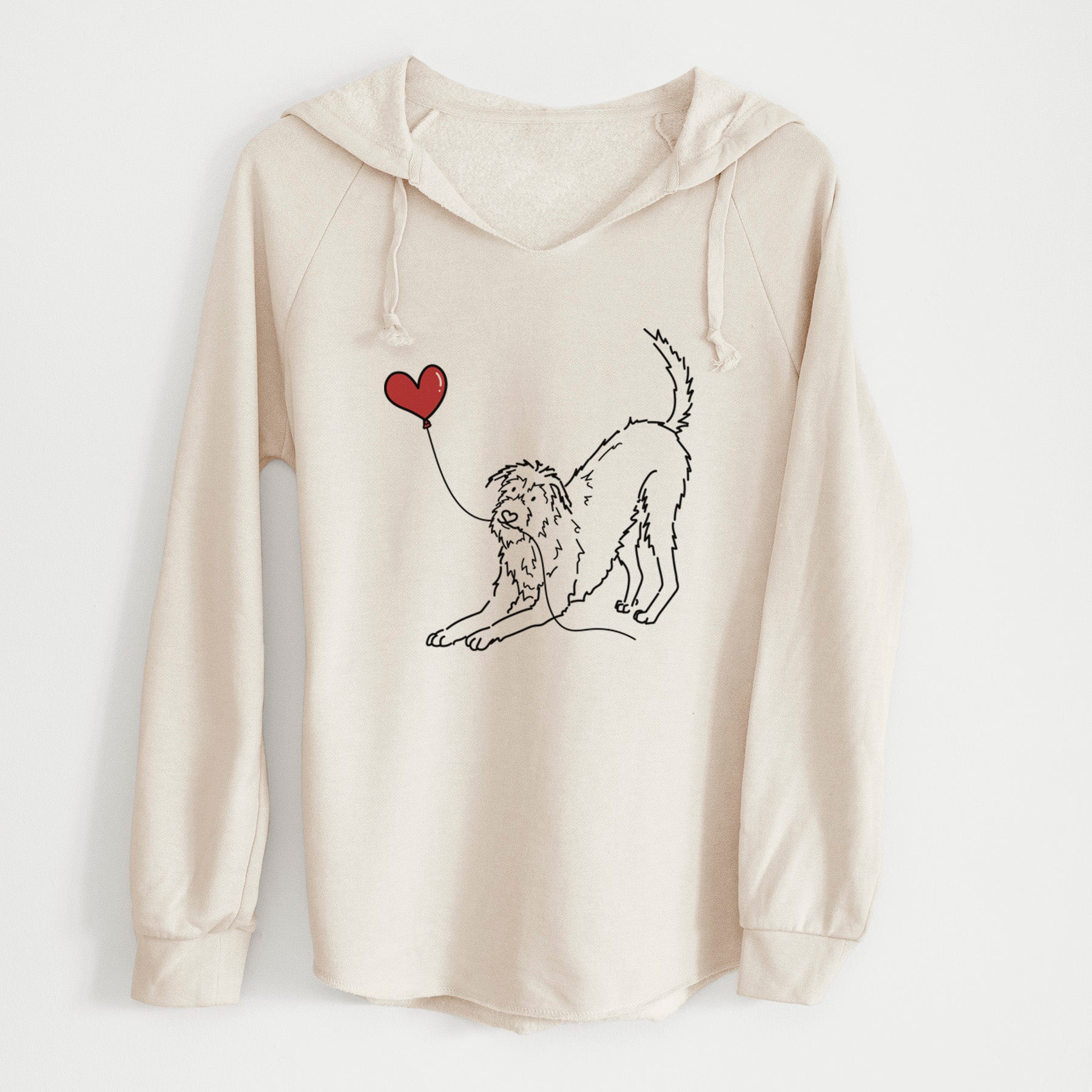 Irish Wolfhound Heart String - Cali Wave Hooded Sweatshirt