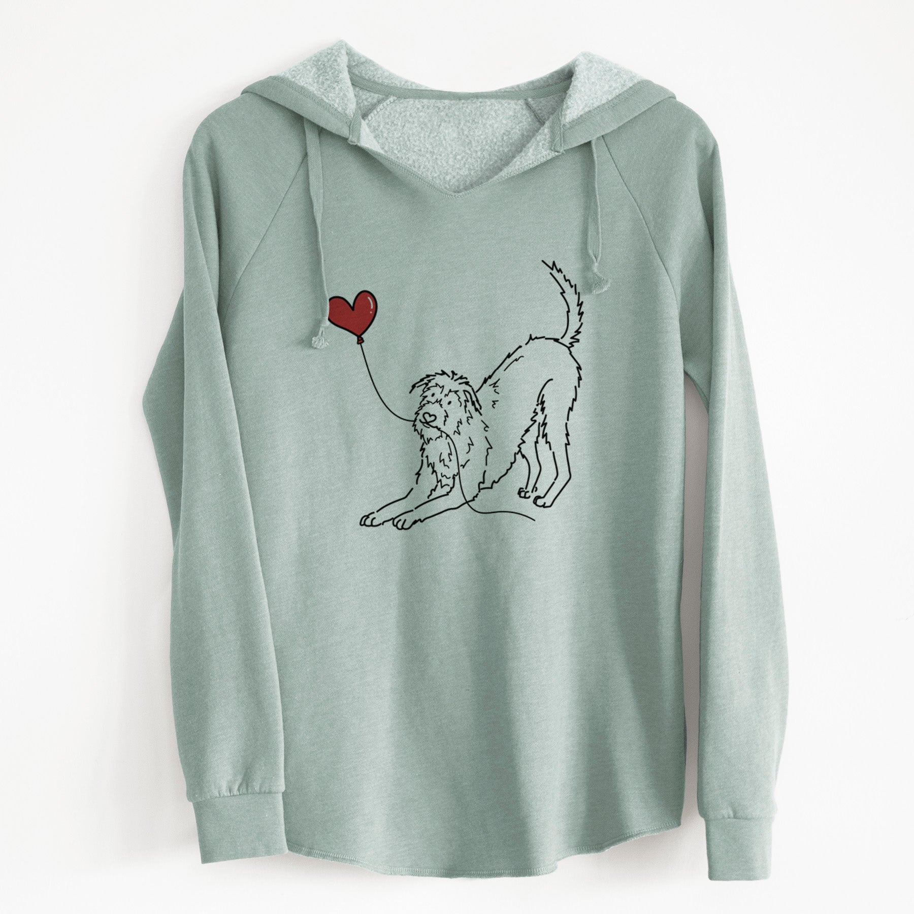 Irish Wolfhound Heart String - Cali Wave Hooded Sweatshirt