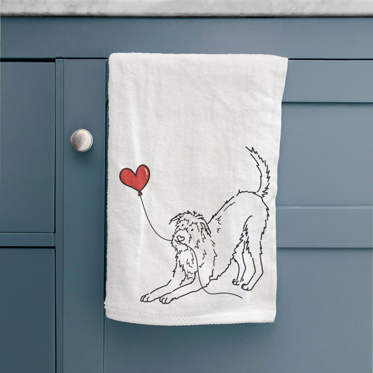 Irish Wolfhound Heart String -  Decorative Hand Towel