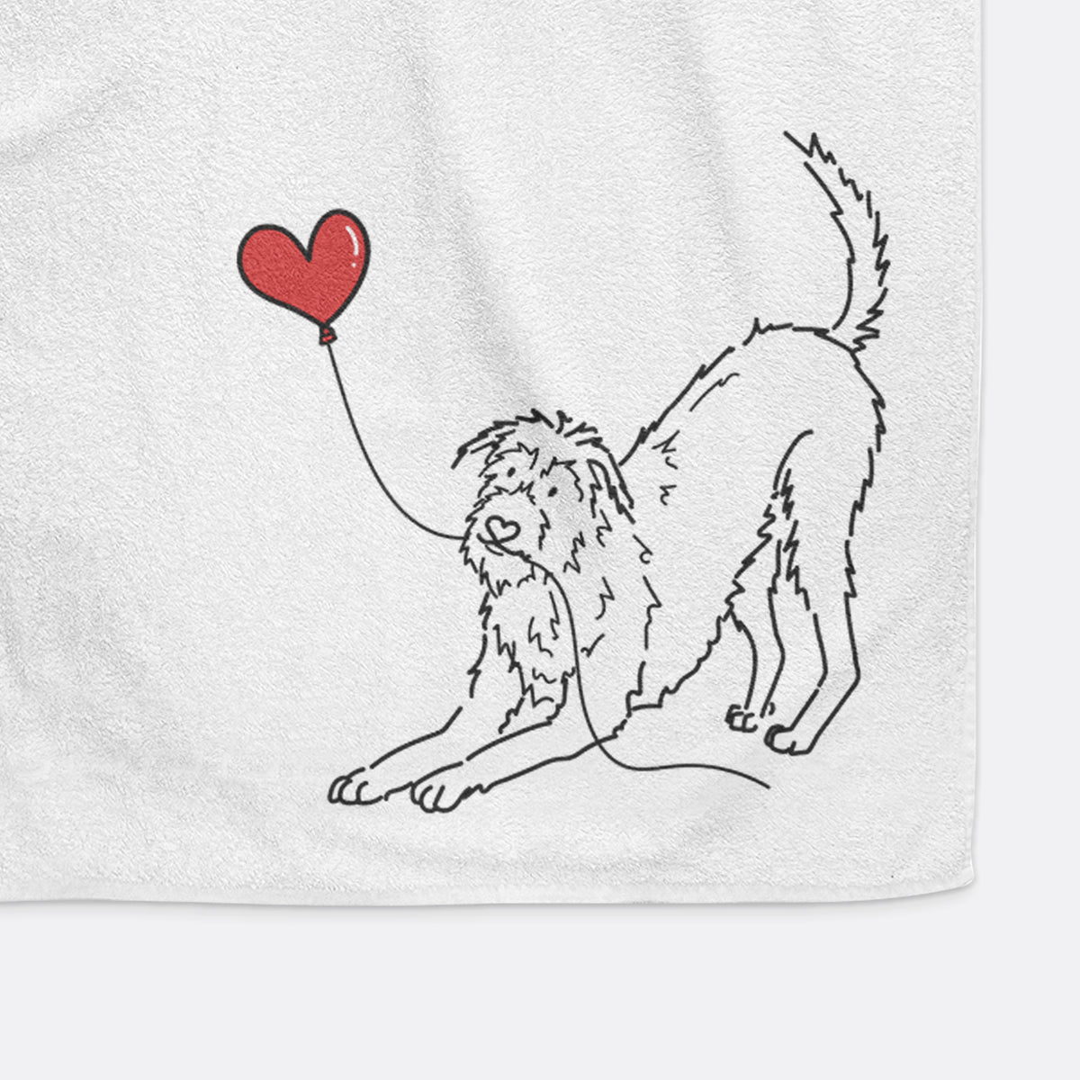Irish Wolfhound Heart String -  Decorative Hand Towel