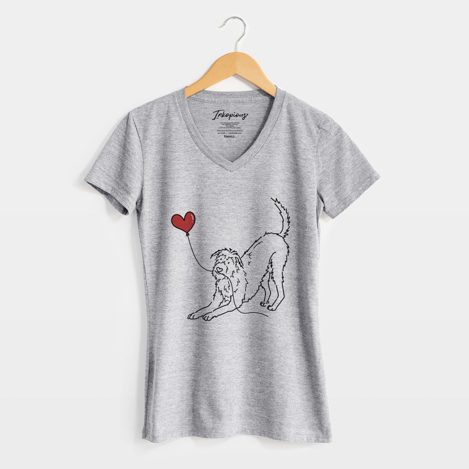 Irish Wolfhound Heart String - Women's Perfect V-neck Shirt