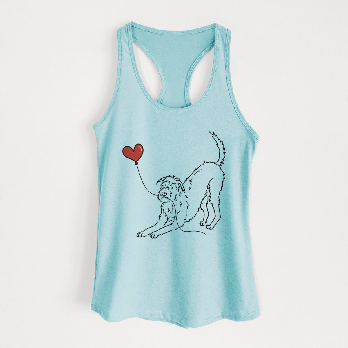 Irish Wolfhound Heart String - Women's Racerback Tanktop