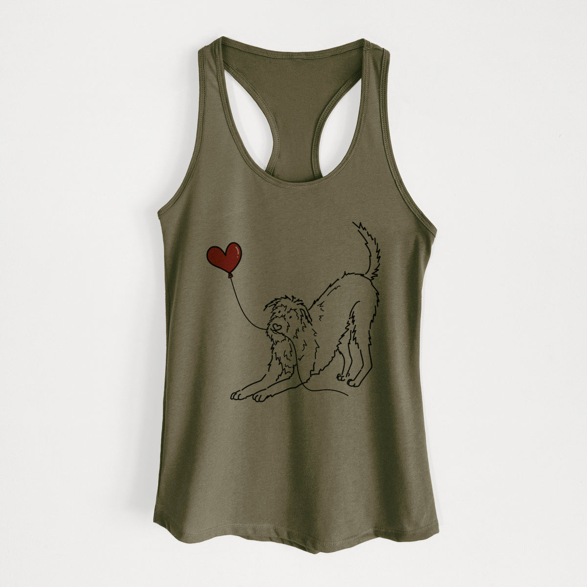 Irish Wolfhound Heart String - Women's Racerback Tanktop