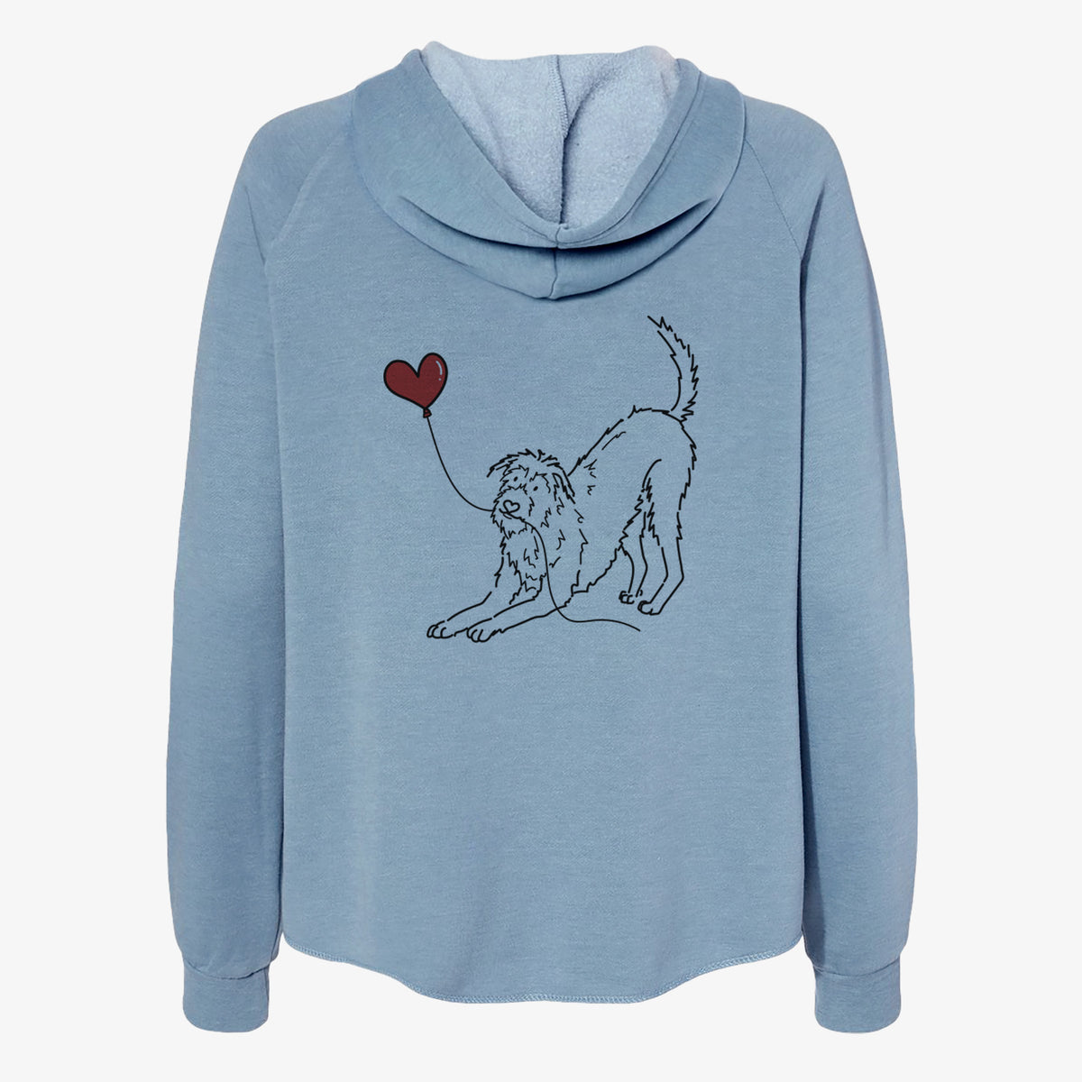 Irish Wolfhound Heart String- Women's Cali Wave Zip-Up Sweatshirt