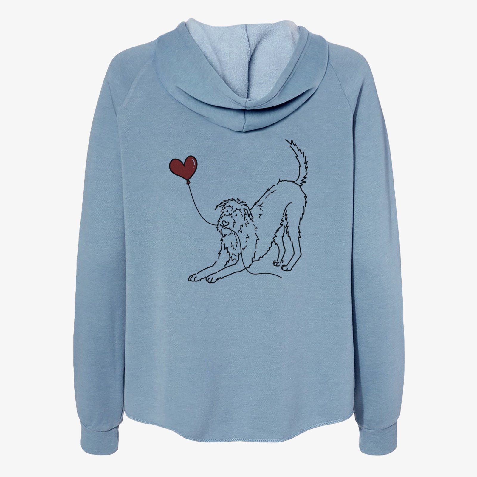 Irish Wolfhound Heart String- Women's Cali Wave Zip-Up Sweatshirt