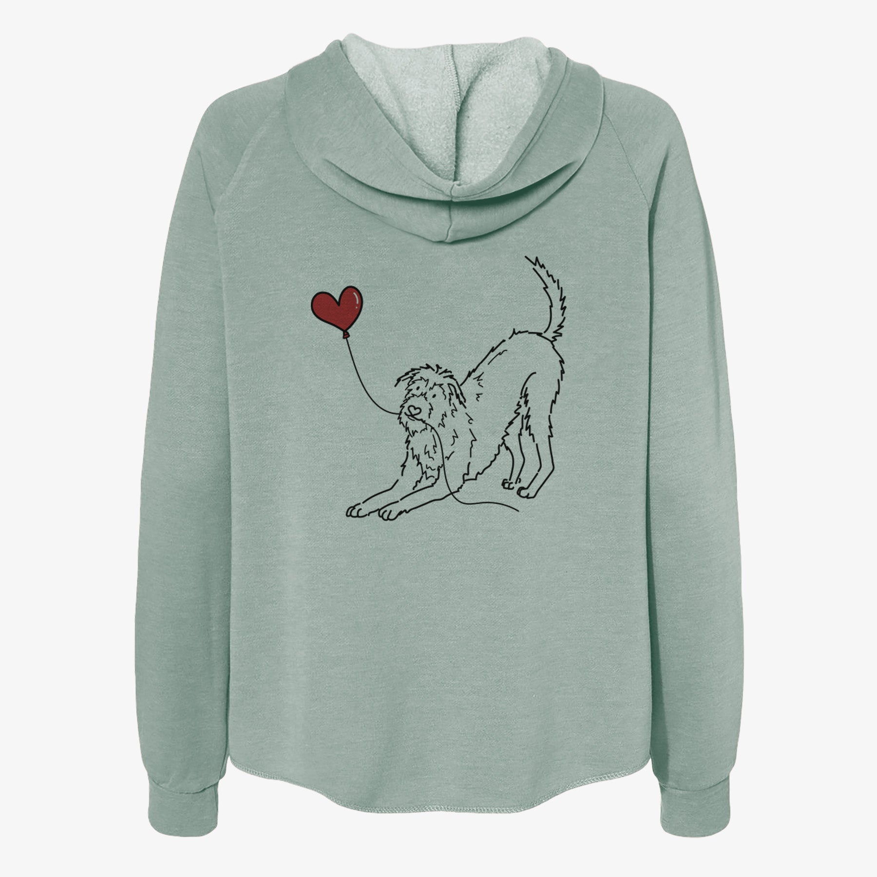 Irish Wolfhound Heart String- Women's Cali Wave Zip-Up Sweatshirt