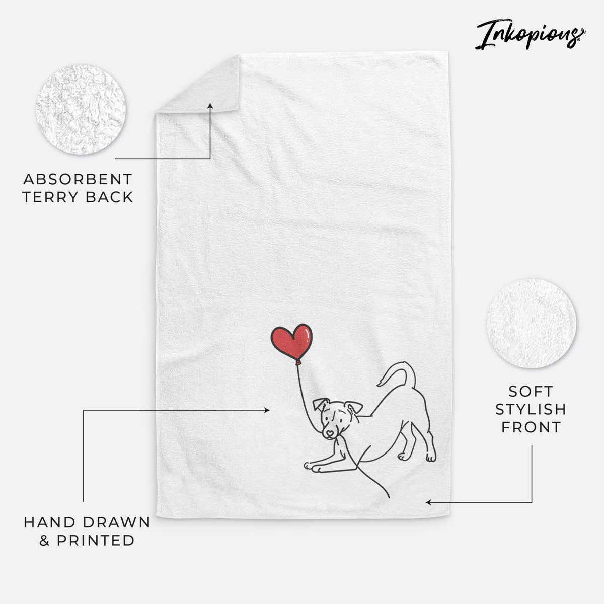 Jack Russell Terrier Heart String -  Decorative Hand Towel
