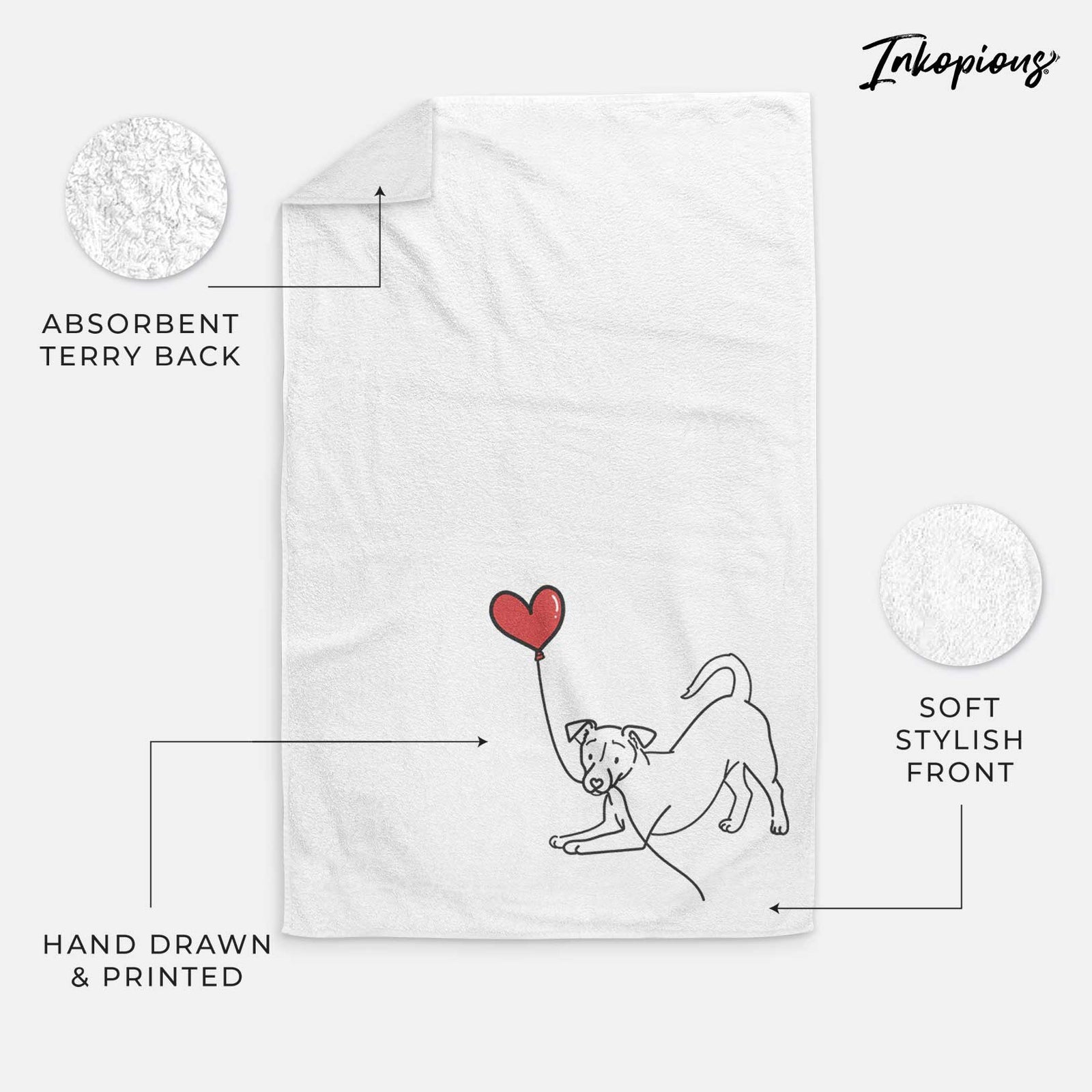 Jack Russell Terrier Heart String -  Decorative Hand Towel