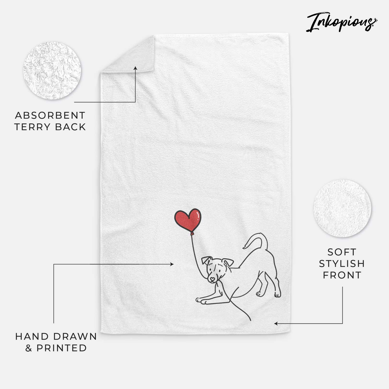 Jack Russell Terrier Heart String -  Decorative Hand Towel