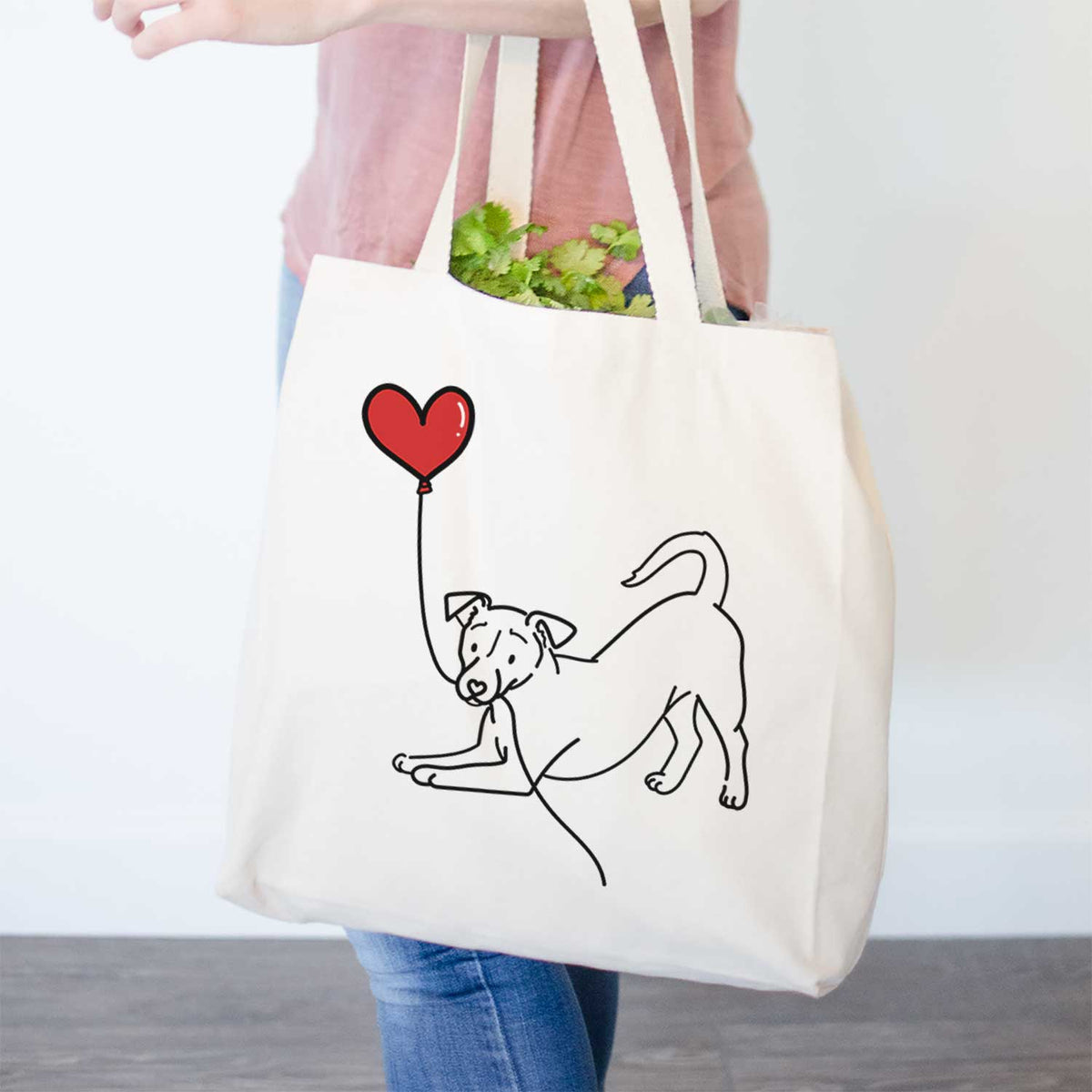 Jack Russell Terrier Heart String- Tote Bag