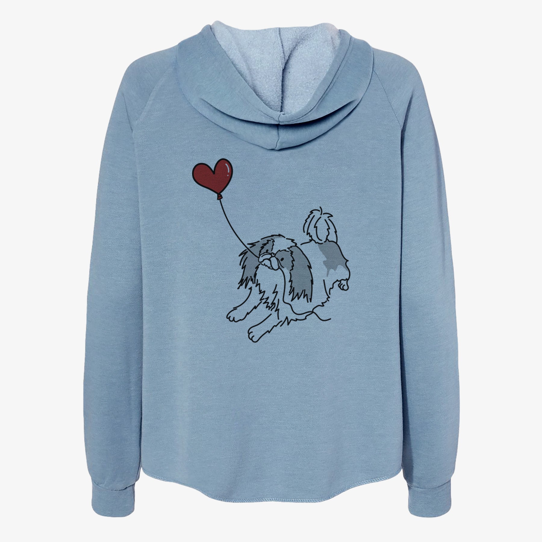 Japanese Chin Heart String- Women's Cali Wave Zip-Up Sweatshirt