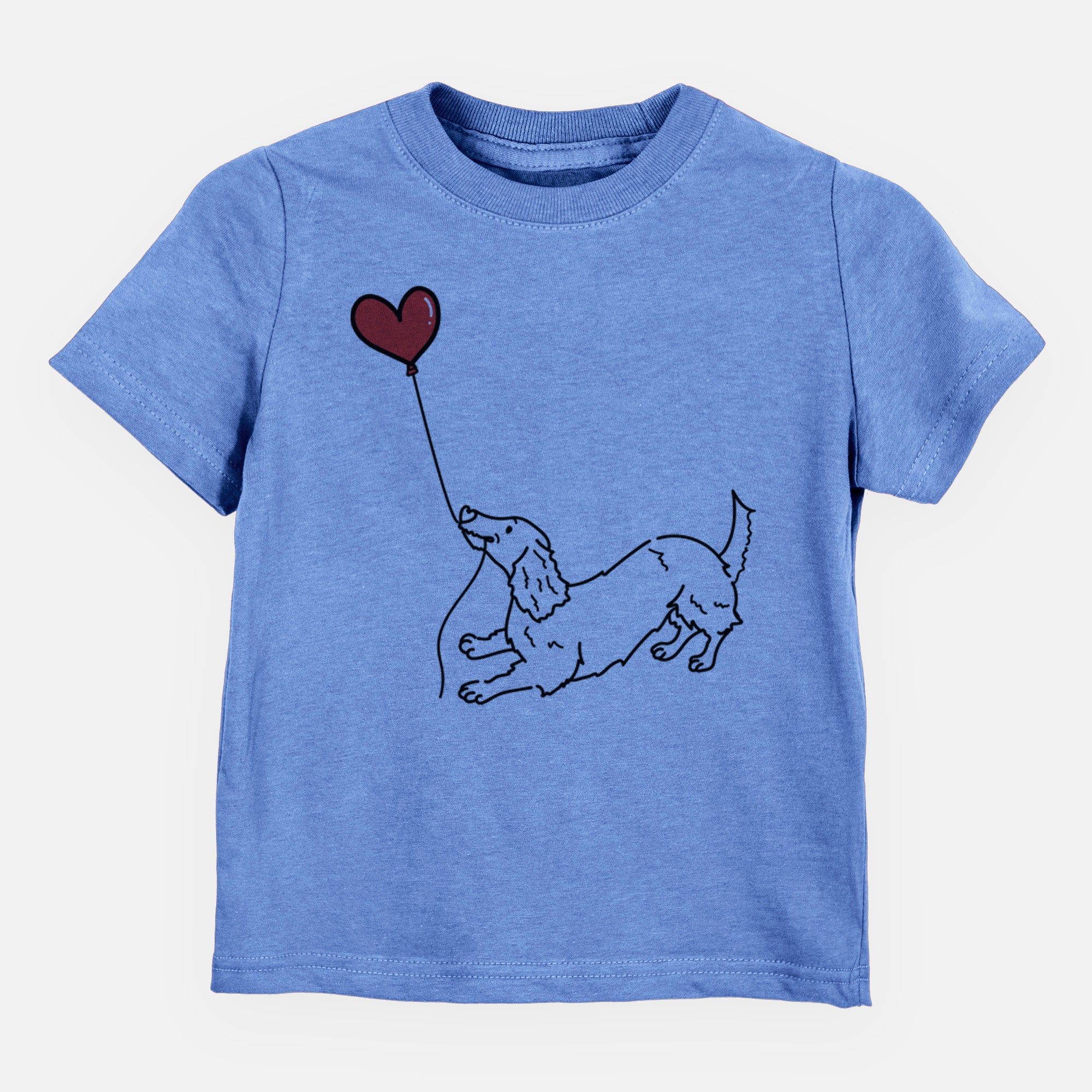 Long Haired Dachshund Heart String - Kids/Youth/Toddler Shirt