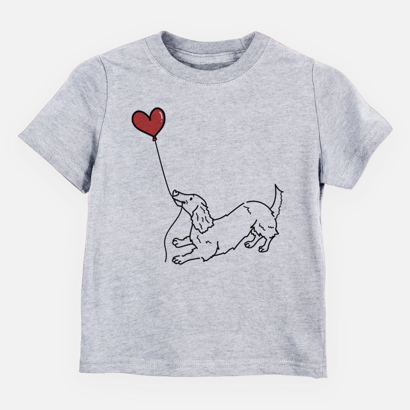 Long Haired Dachshund Heart String - Kids/Youth/Toddler Shirt