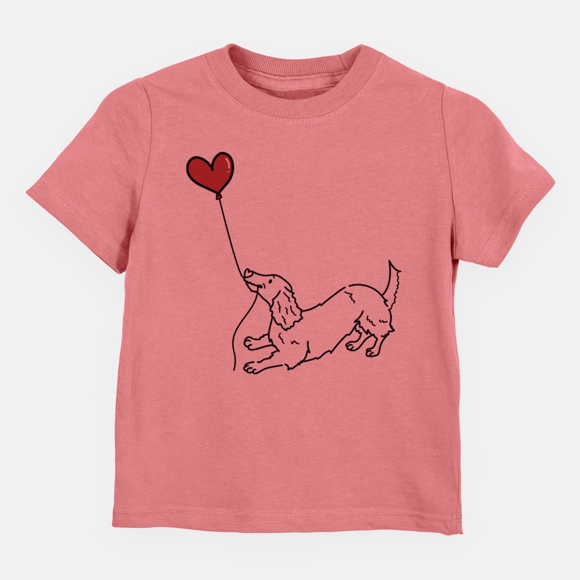 Long Haired Dachshund Heart String - Kids/Youth/Toddler Shirt