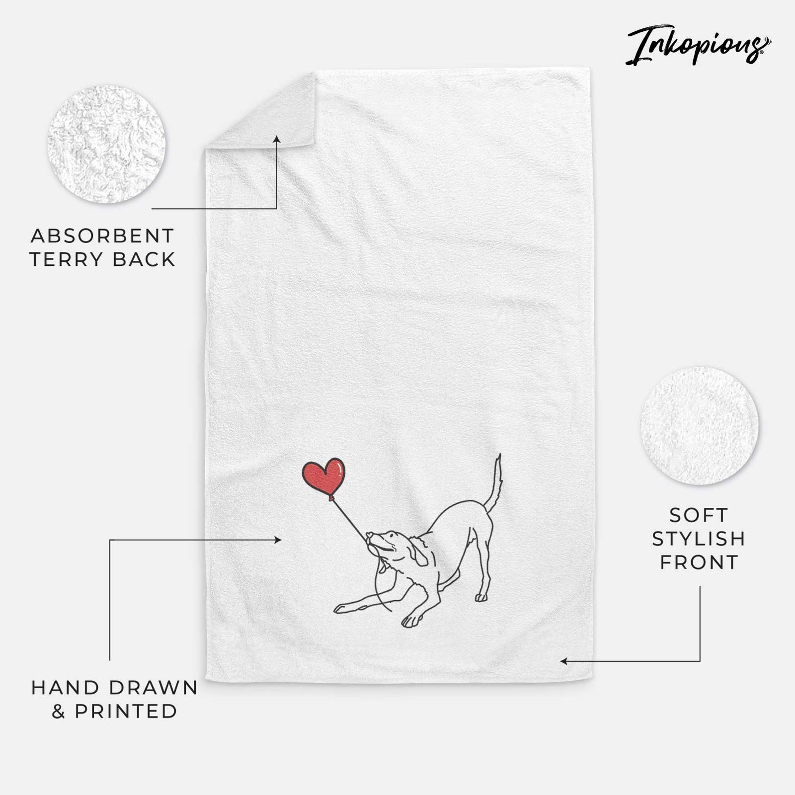 Labrador Retriever Heart String -  Decorative Hand Towel