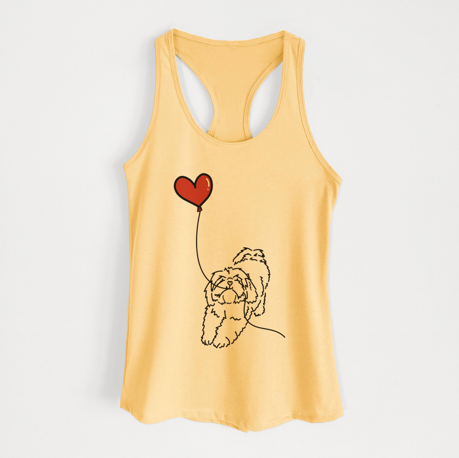 Lhasa Apso Heart String - Women's Racerback Tanktop