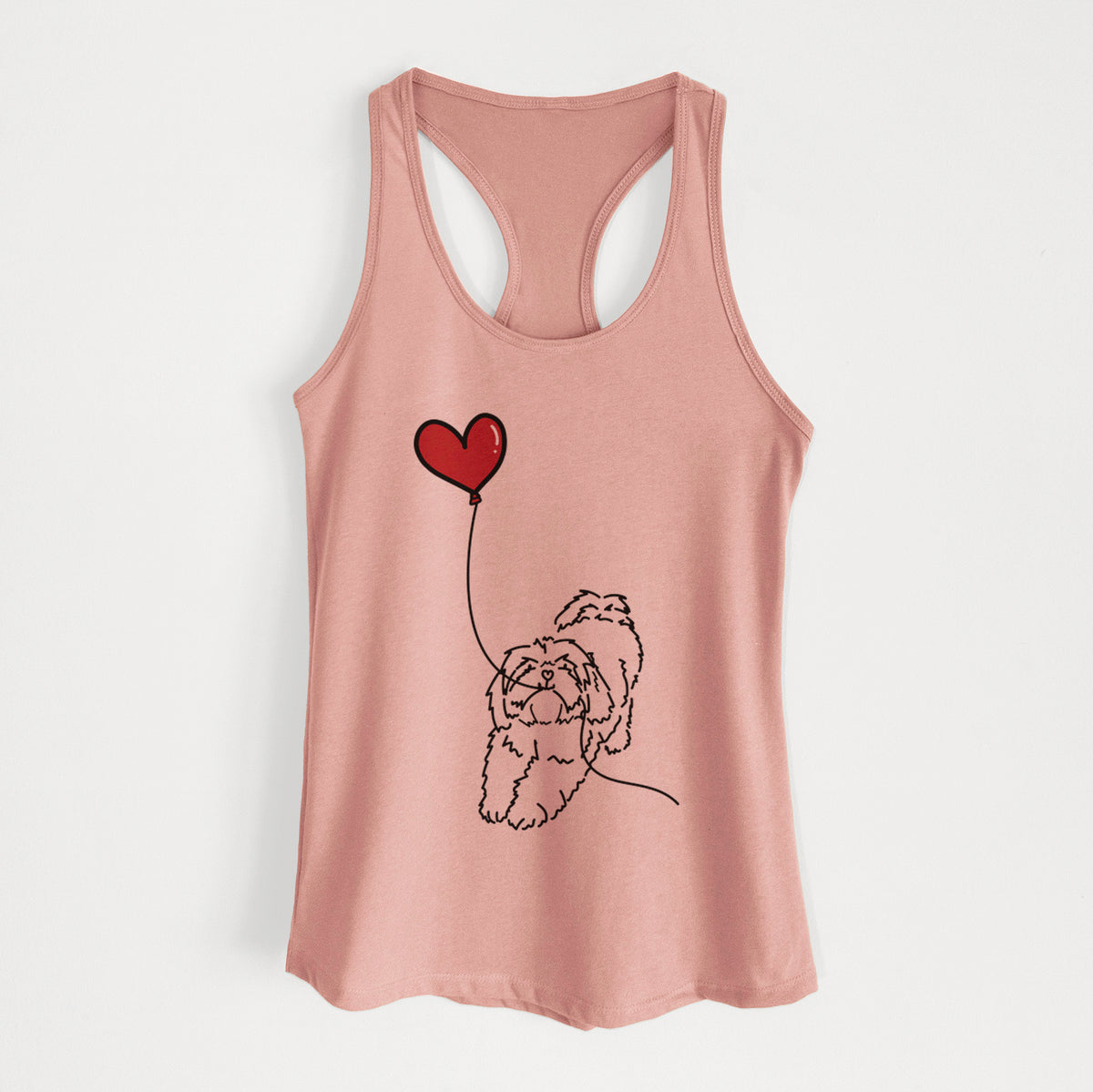 Lhasa Apso Heart String - Women&#39;s Racerback Tanktop