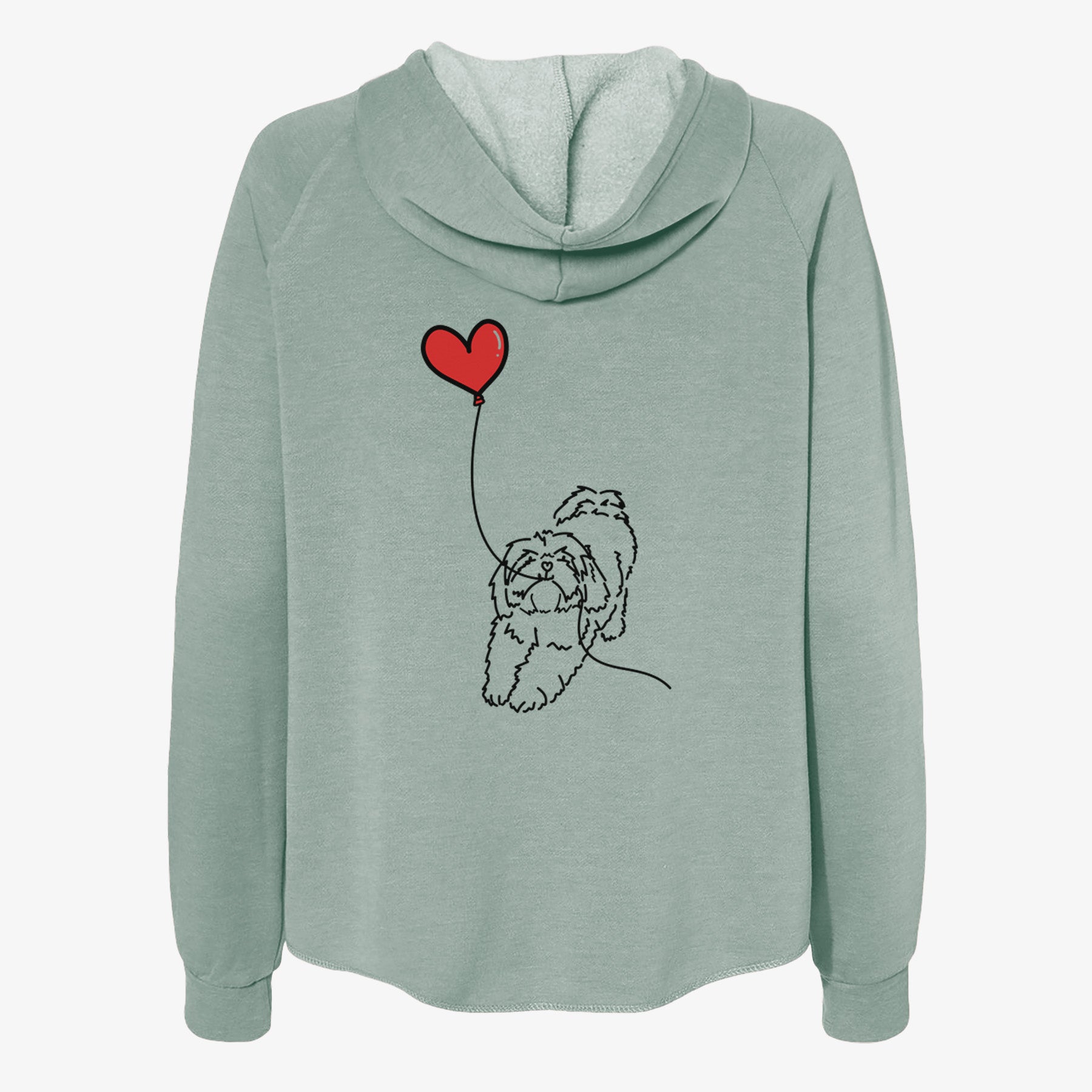 Lhasa Apso Heart String- Women's Cali Wave Zip-Up Sweatshirt