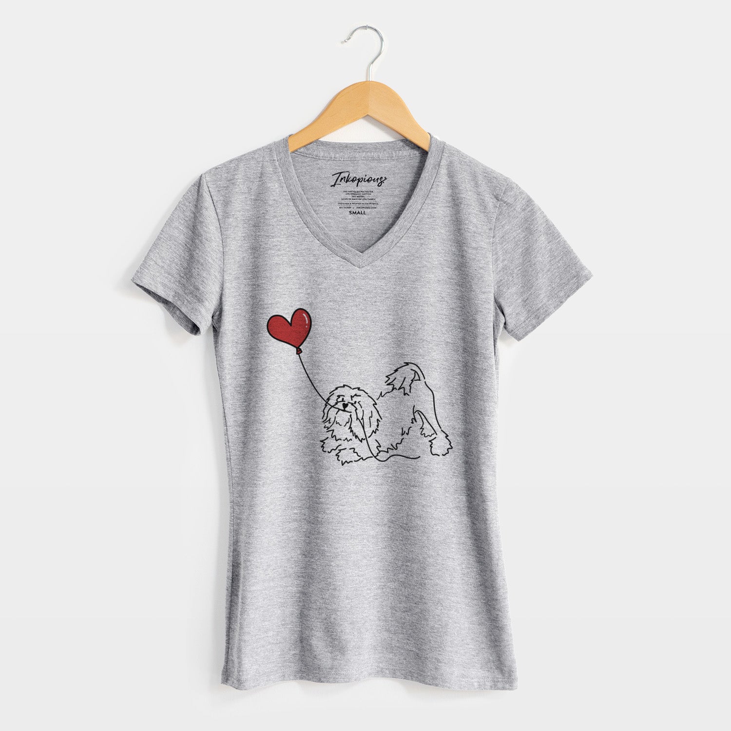 Lowchen Heart String - Women's Perfect V-neck Shirt