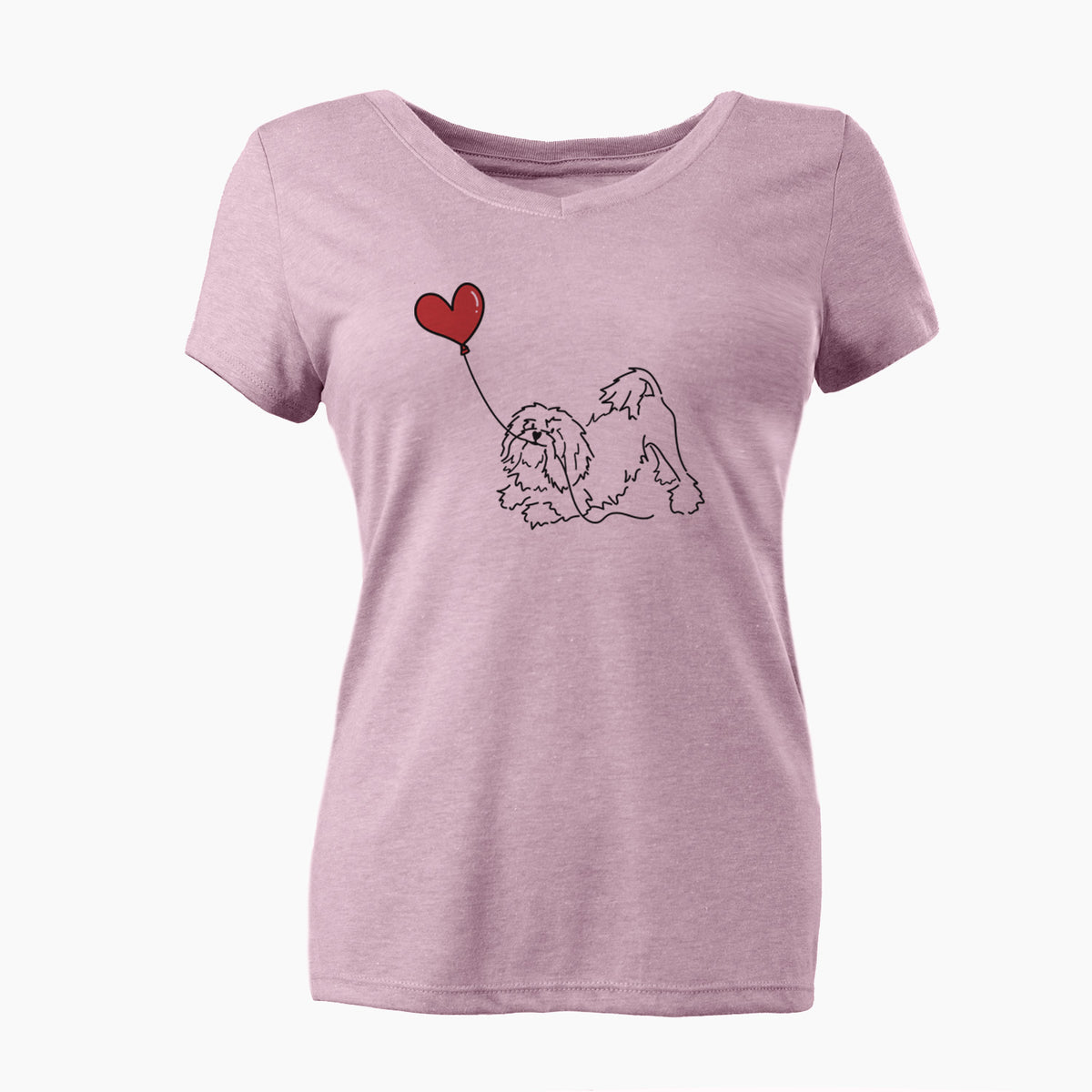 Lowchen Heart String - Women's Perfect V-neck Shirt