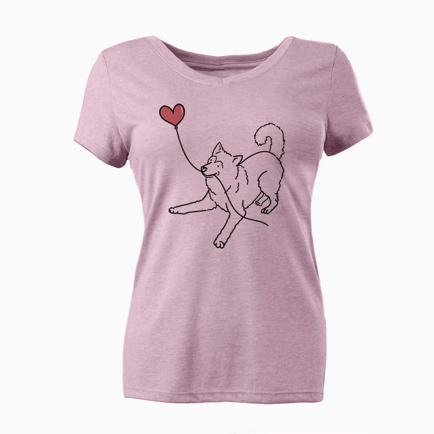 Alaskan Malamute Heart String - Women's V-neck Shirt