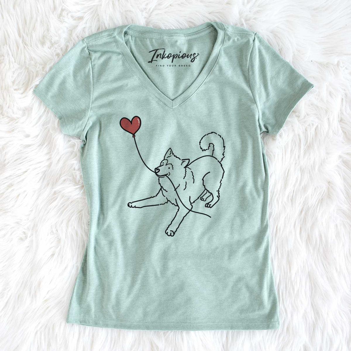 Alaskan Malamute Heart String - Women's V-neck Shirt